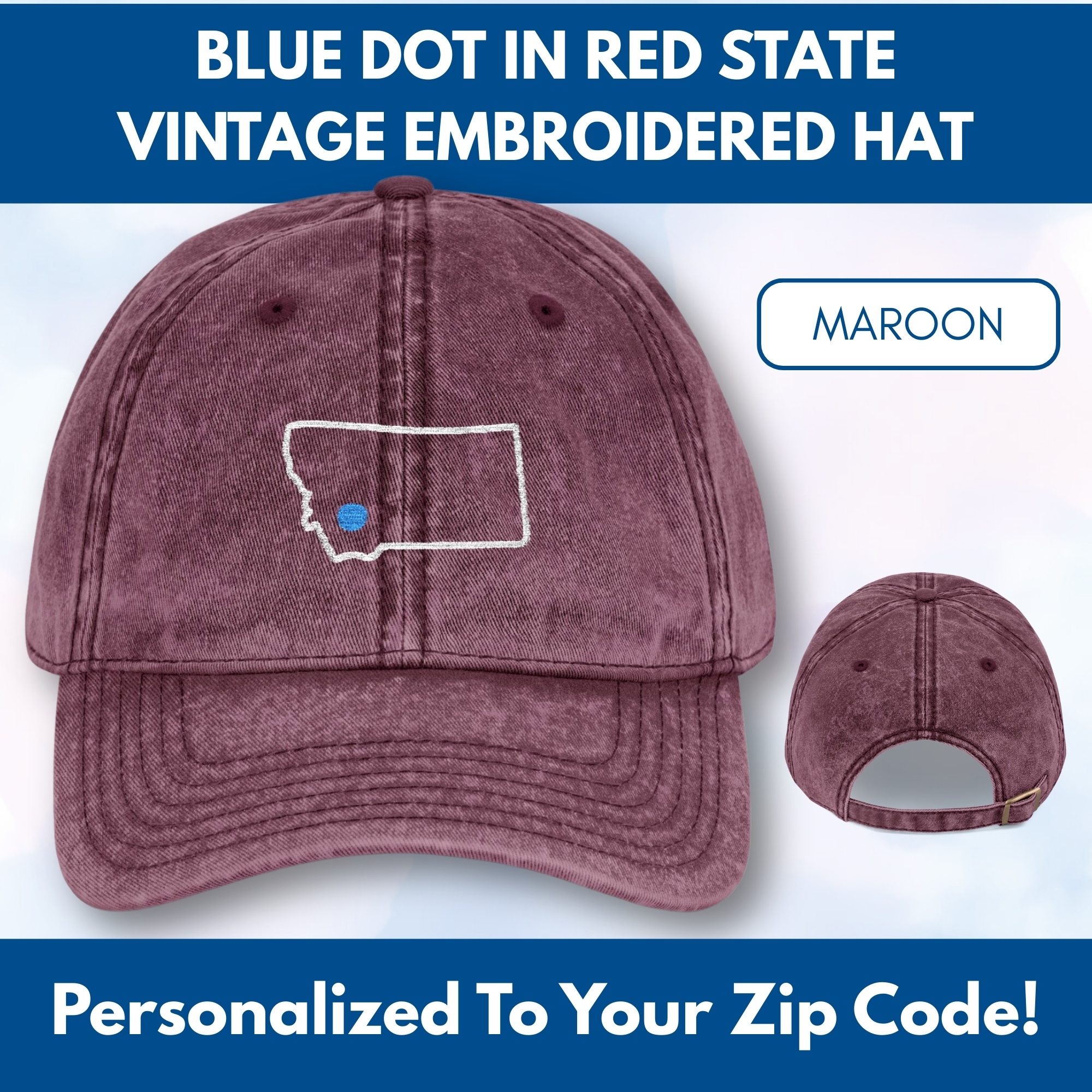Custom-Blue-Dot-Red-State-Vintage-Embroidered-Hat