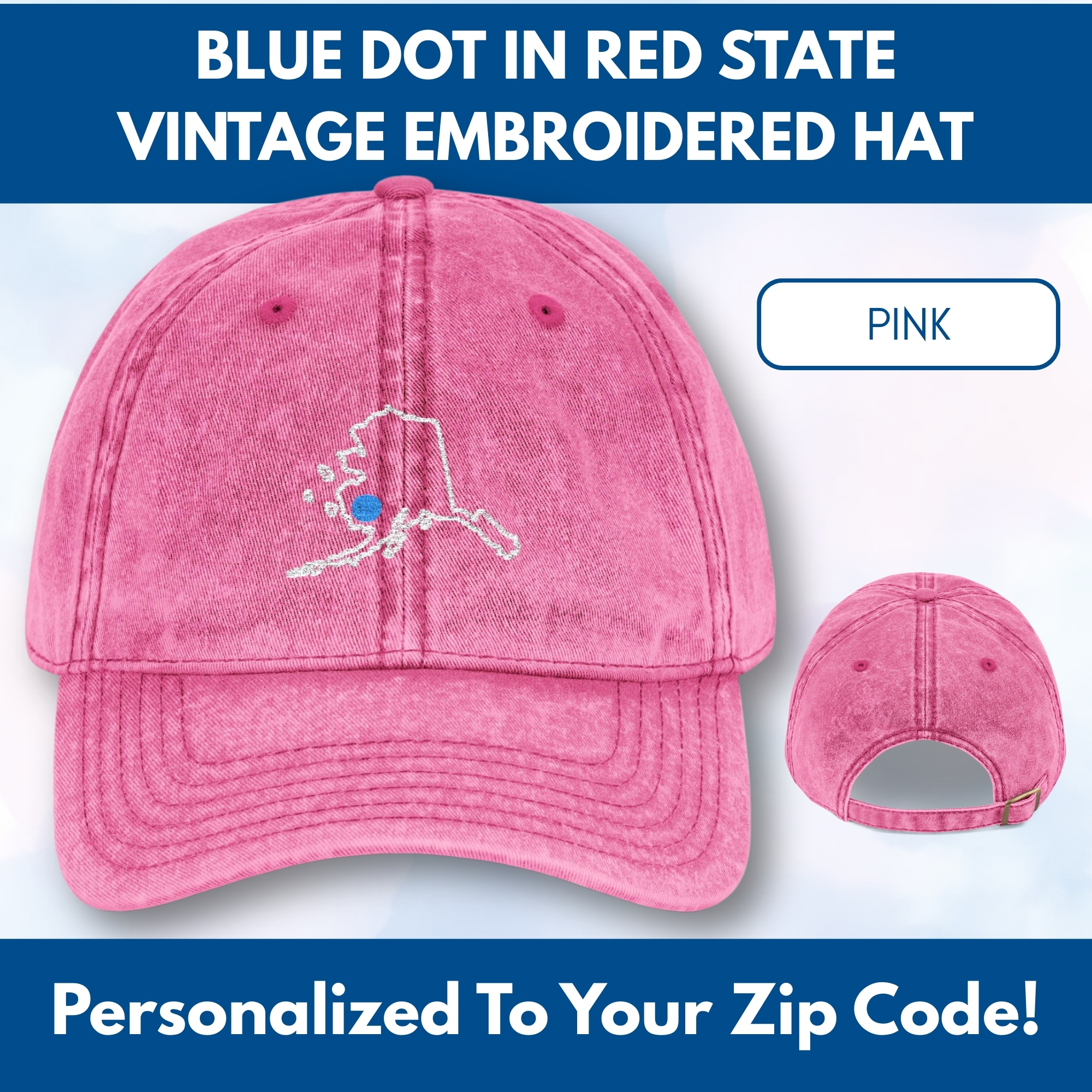 Custom-Blue-Dot-Red-State-Vintage-Embroidered-Hat