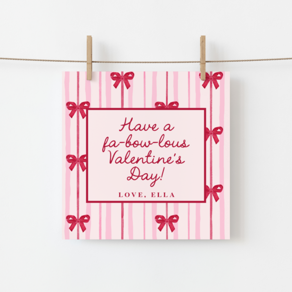 Bow Valentine Tag – EDITABLE TEMPLATE