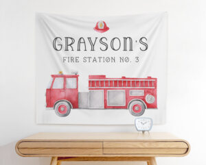 firetruck party backdrop banner
