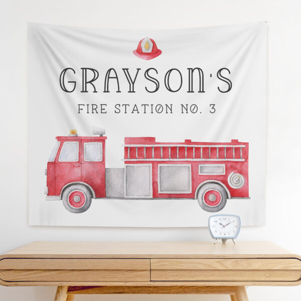 Firetruck Party Backdrop | Firetruck Party Banner
