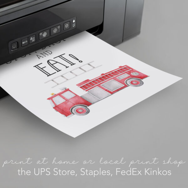 Firetruck Party Sign Set – INSTANT DOWNLOAD