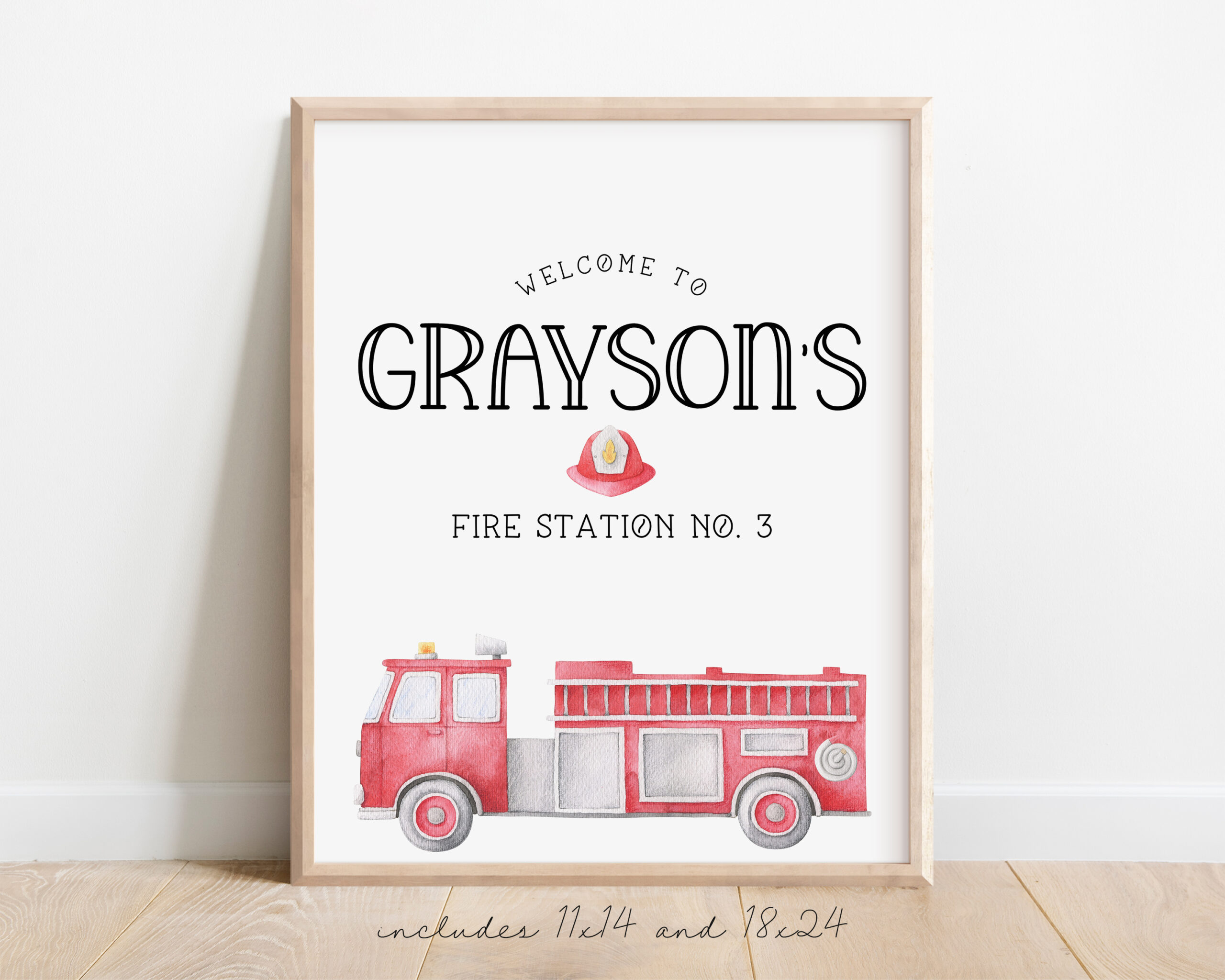 Firetruck Welcome Sign - EDITABLE TEMPLATE - Image 2