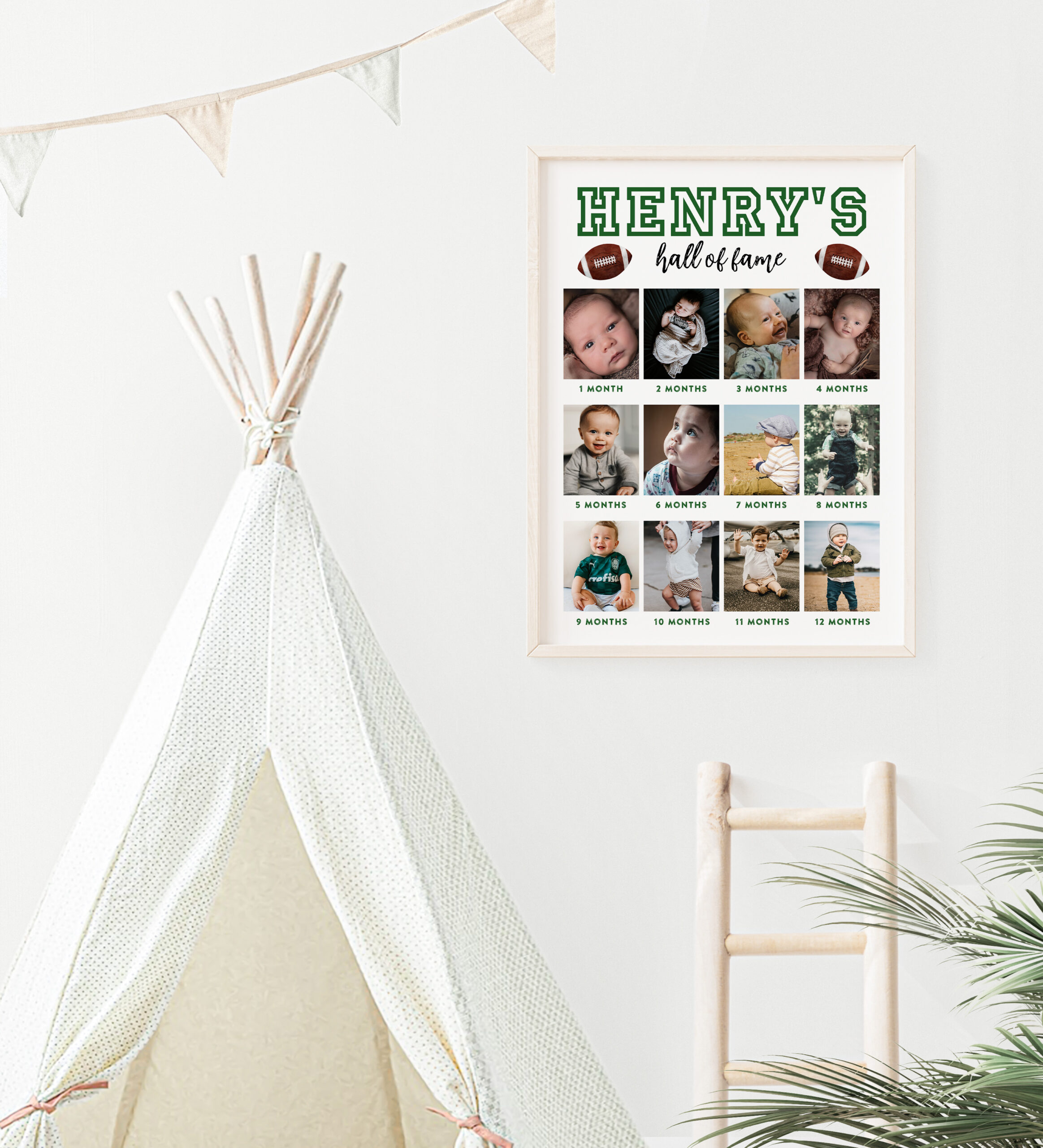 First Down Football Hall of Fame Photo Board - EDITABLE TEMPLATE - Image 3