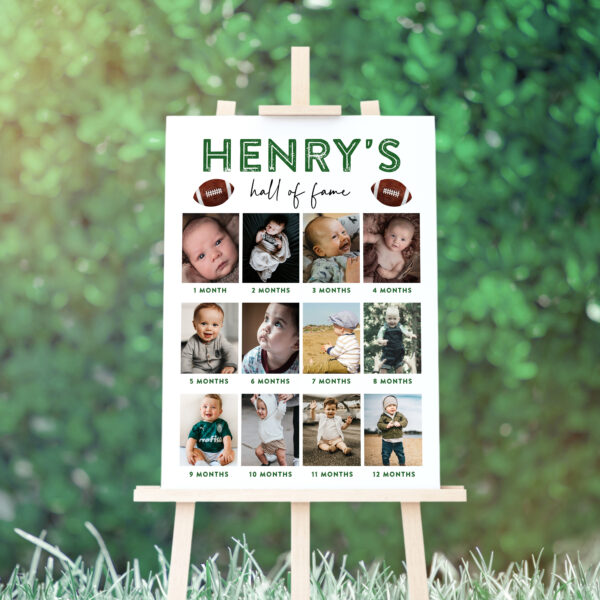 First Down Football Hall of Fame Photo Board – EDITABLE TEMPLATE