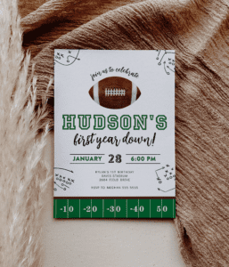 football first year down invitation