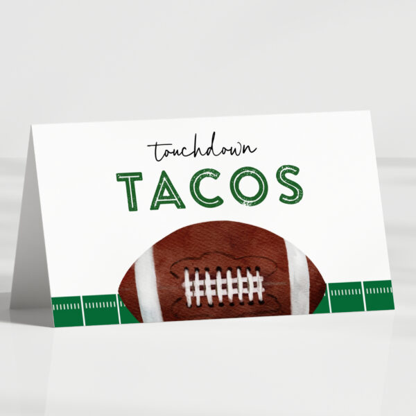 Football Party Food Tent Cards – EDITABLE TEMPLATE