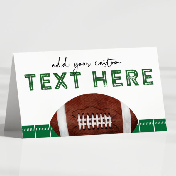 Football Party Food Tent Cards – EDITABLE TEMPLATE