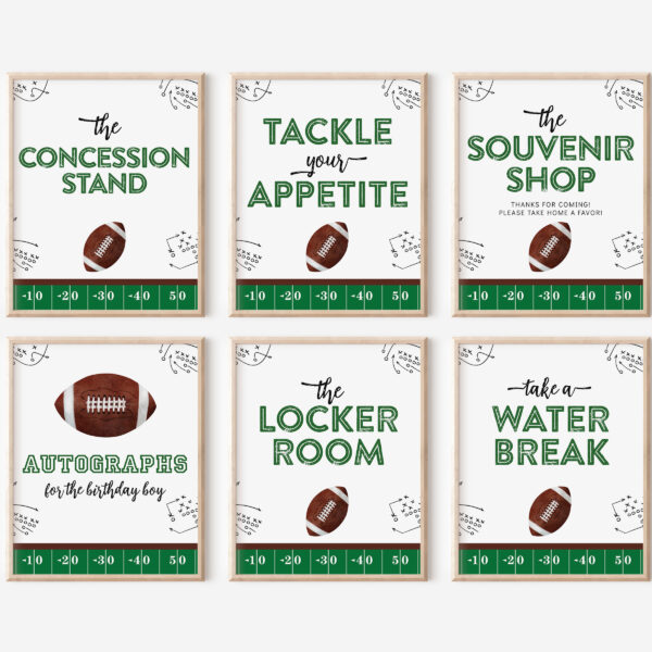 Football Party Sign Set – INSTANT DOWNLOAD
