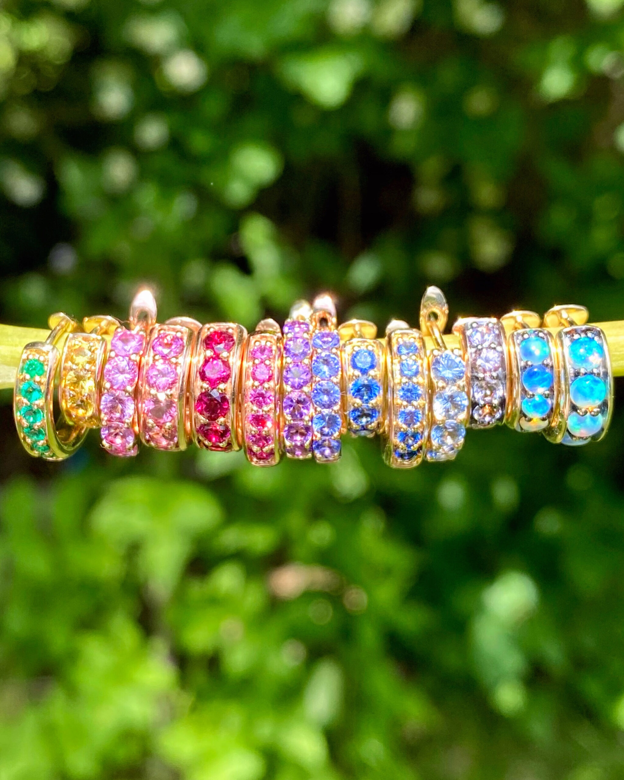 Cirque 2.5mm Slim Pavé Huggies with Amethyst - Image 3