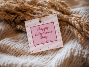 Valentine Tag or Sticker - EDITABLE TEMPLATE