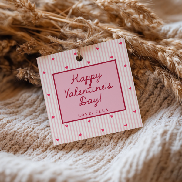 Valentine Tag or Sticker – EDITABLE TEMPLATE
