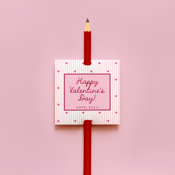 Valentine Tag or Sticker – EDITABLE TEMPLATE