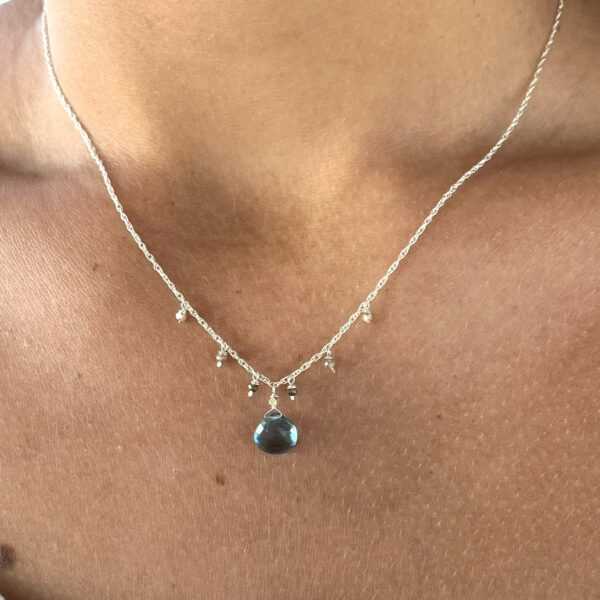 Blue Topaz Raindrop Pendant