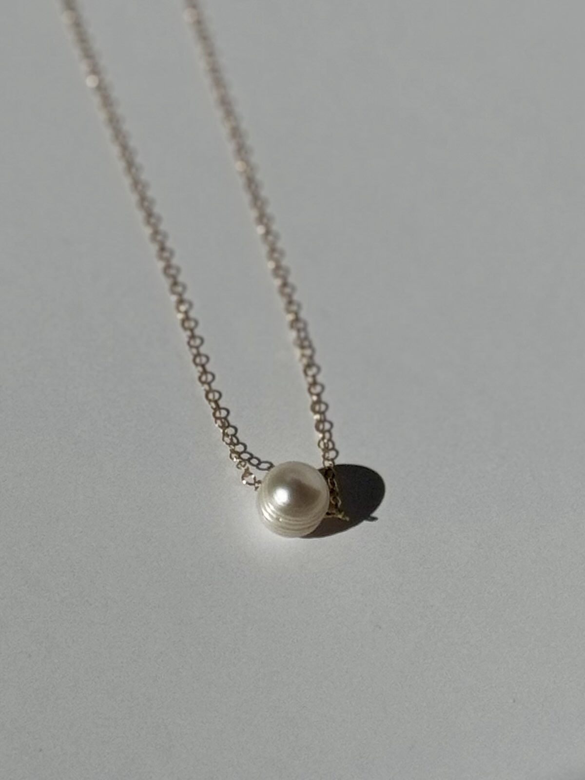 Floating Freshwater Pearl Dainty Necklace - Image 2