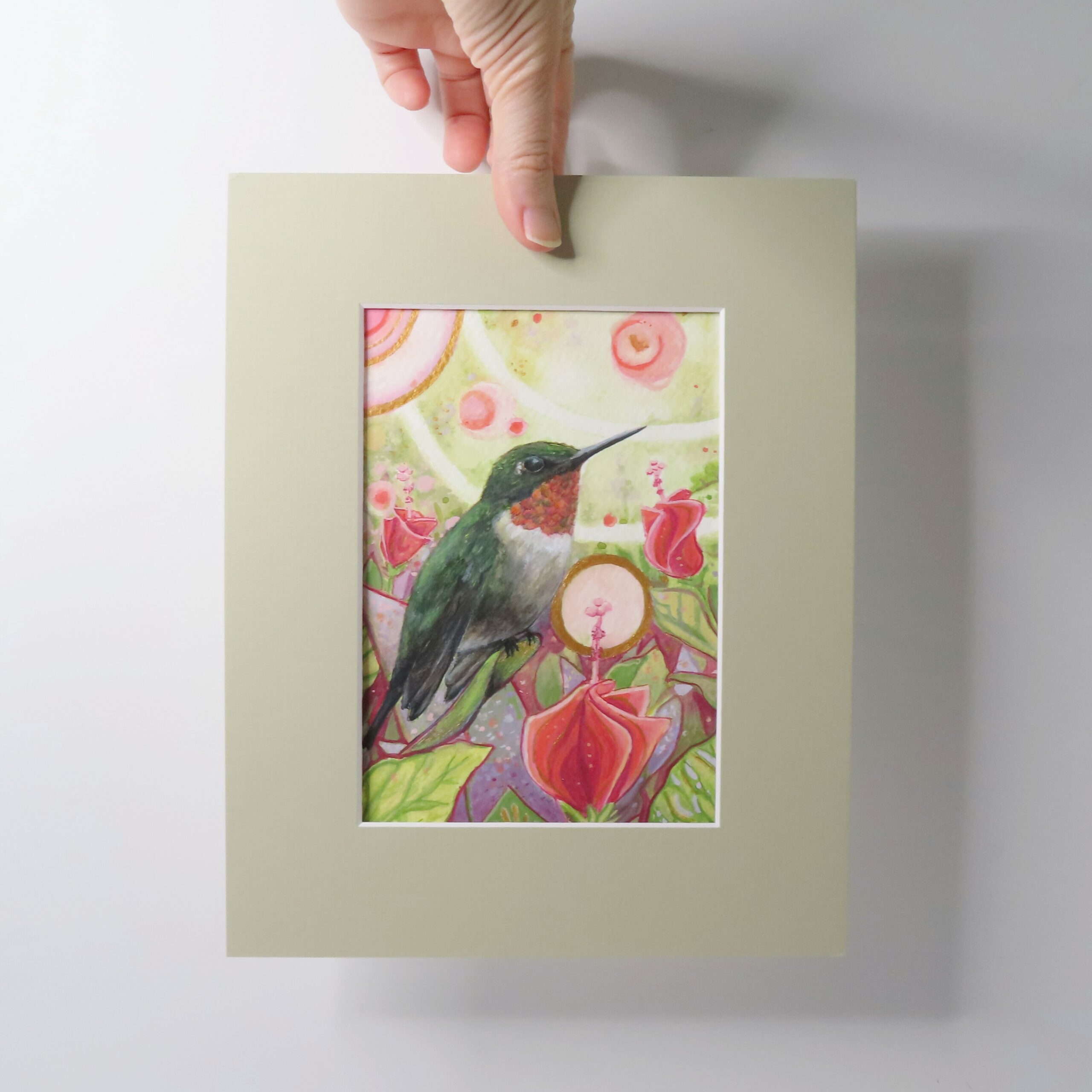 Ruby Throated Hummingbird - Original painting - Image 2