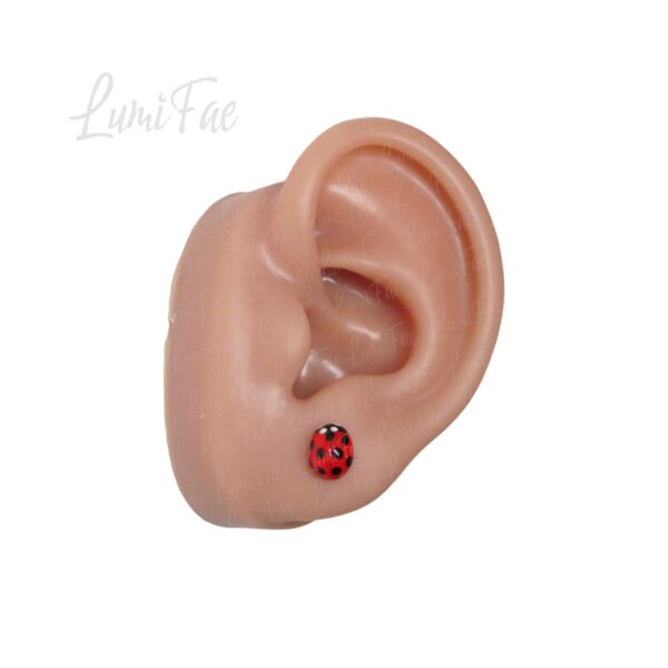 Realistic Ladybug Earrings: Hypoallergenic Studs, Polymer Clay, Handmade – LumiFae