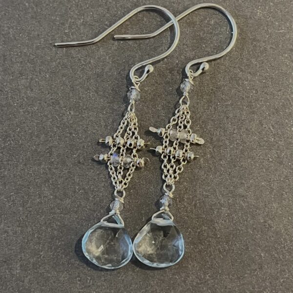 Blue Topaz Weave Earrings