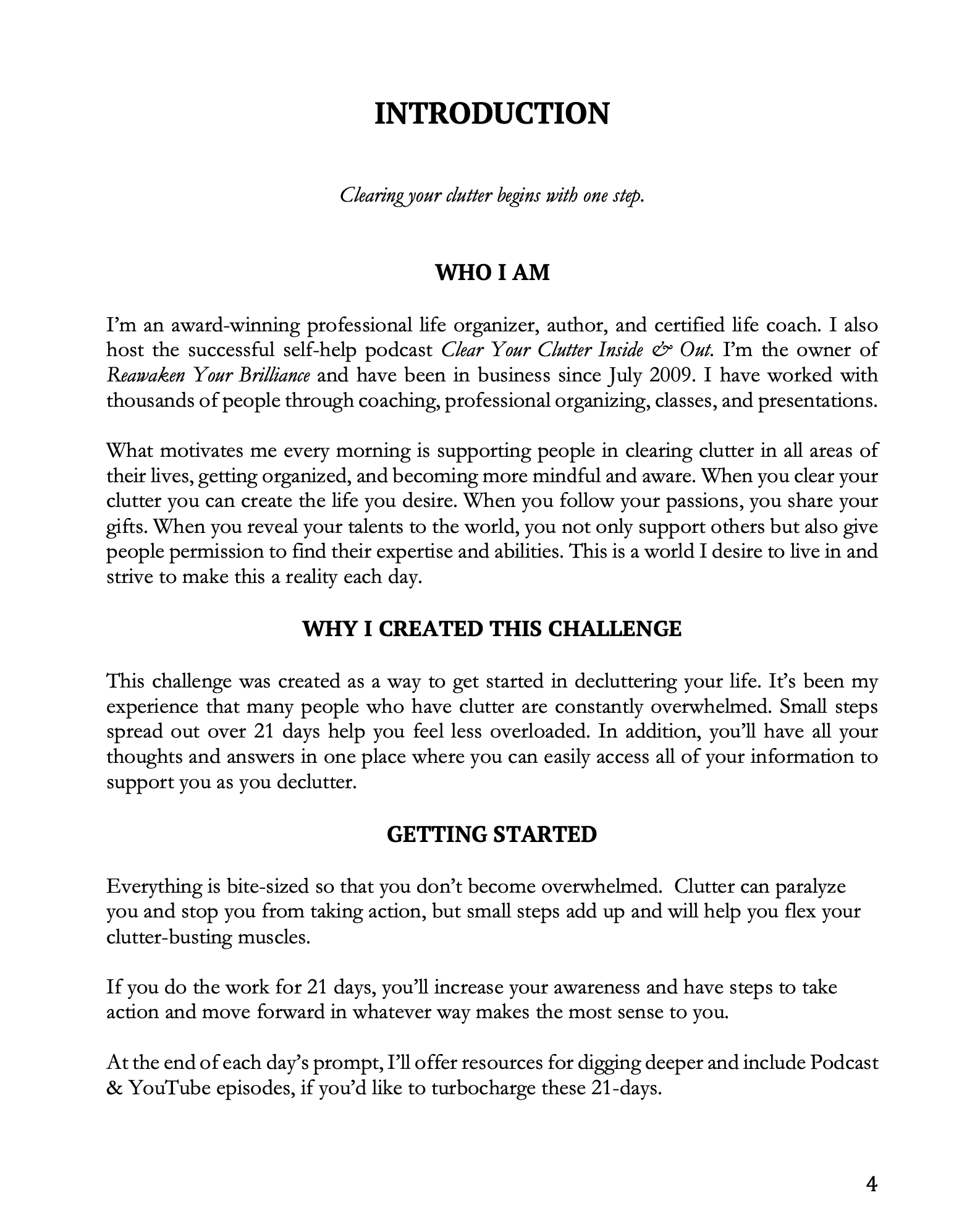 Introduction to the 21-Day Challenge