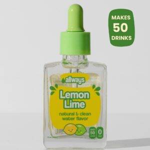 Natural Lemon Lime Water Enhancer | Sugar-Free, Zero Calories, Monk Fruit Sweetened | Glass Bottle for On-the-Go Hydration | Kids & Adults | 50 Servings