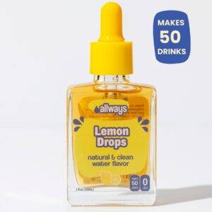 Natural Lemon Water Enhancer | Sugar-Free, Zero Calories, Monk Fruit Sweetened | Glass Bottle for On-the-Go Hydration | Kids & Adults | 50 Servings