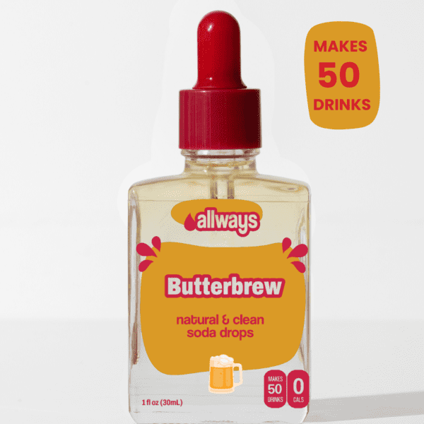 Natural Butterbrew Water Enhancer Drops | Sugar-Free, Zero Calories, Monk Fruit Sweetened | Glass Bottle for On-the-Go Hydration | Kids & Adults | 50 Servings