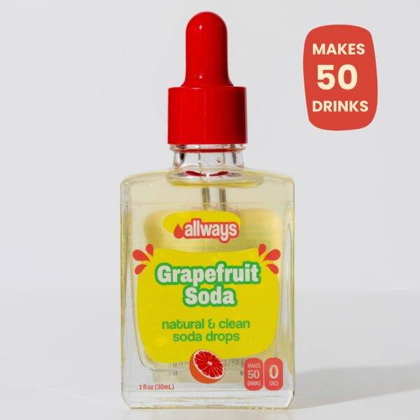 Natural Grapefruit Citrus Soda Water Enhancer | Sugar-Free, Zero Calories, Monk Fruit Sweetened | Glass Bottle for On-the-Go Hydration | Kids & Adults | 50 Servings