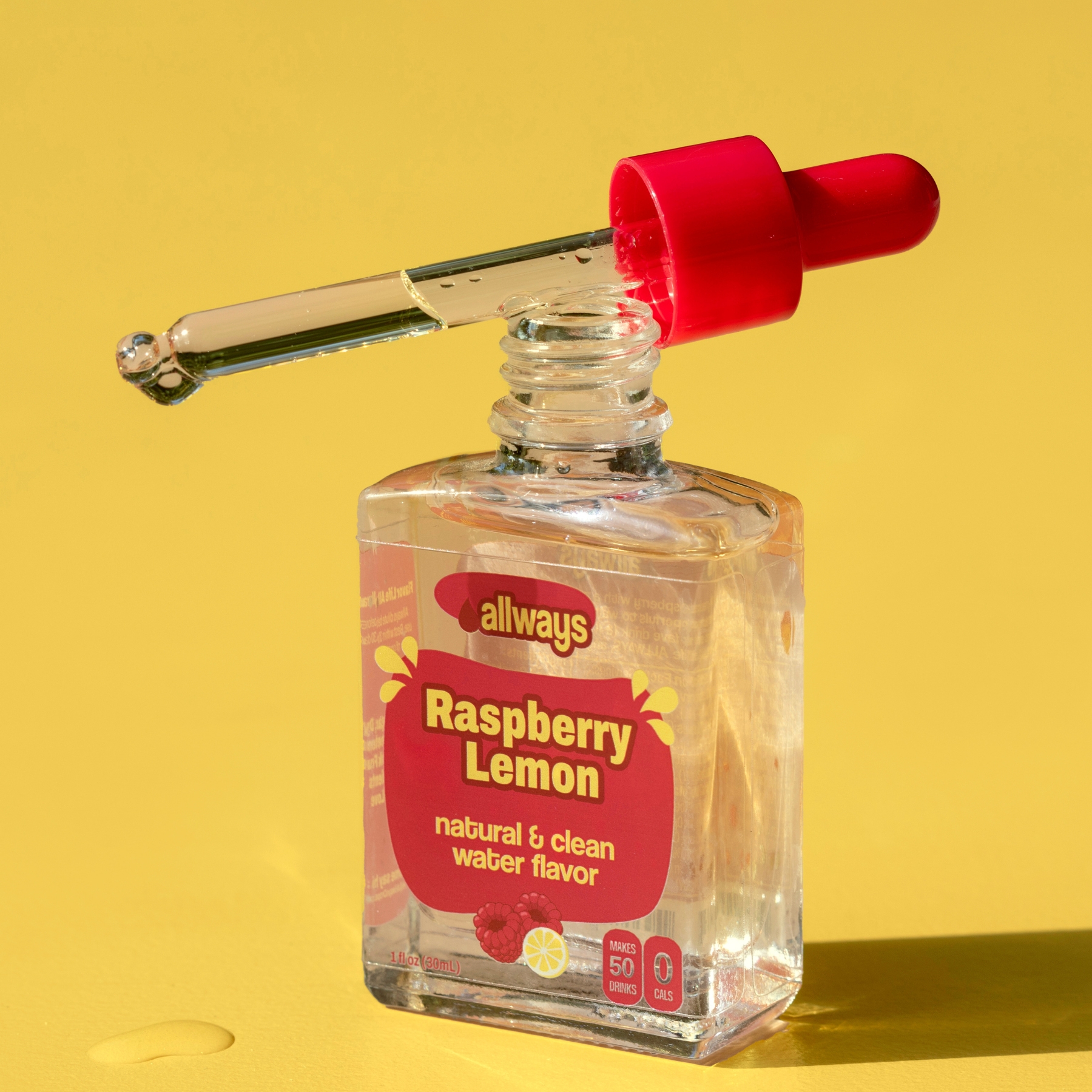 Natural Raspberry Lemon Water Enhancer | Sugar-Free, Zero Calories, Monk Fruit Sweetened | Glass Bottle for On-the-Go Hydration | Kids & Adults | 50 Servings - Image 2