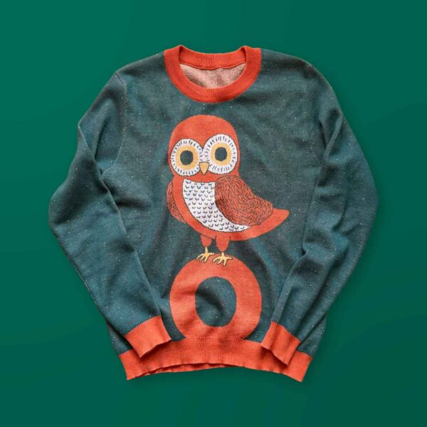 Owl on a Vowel – Graphic Knit Sweater