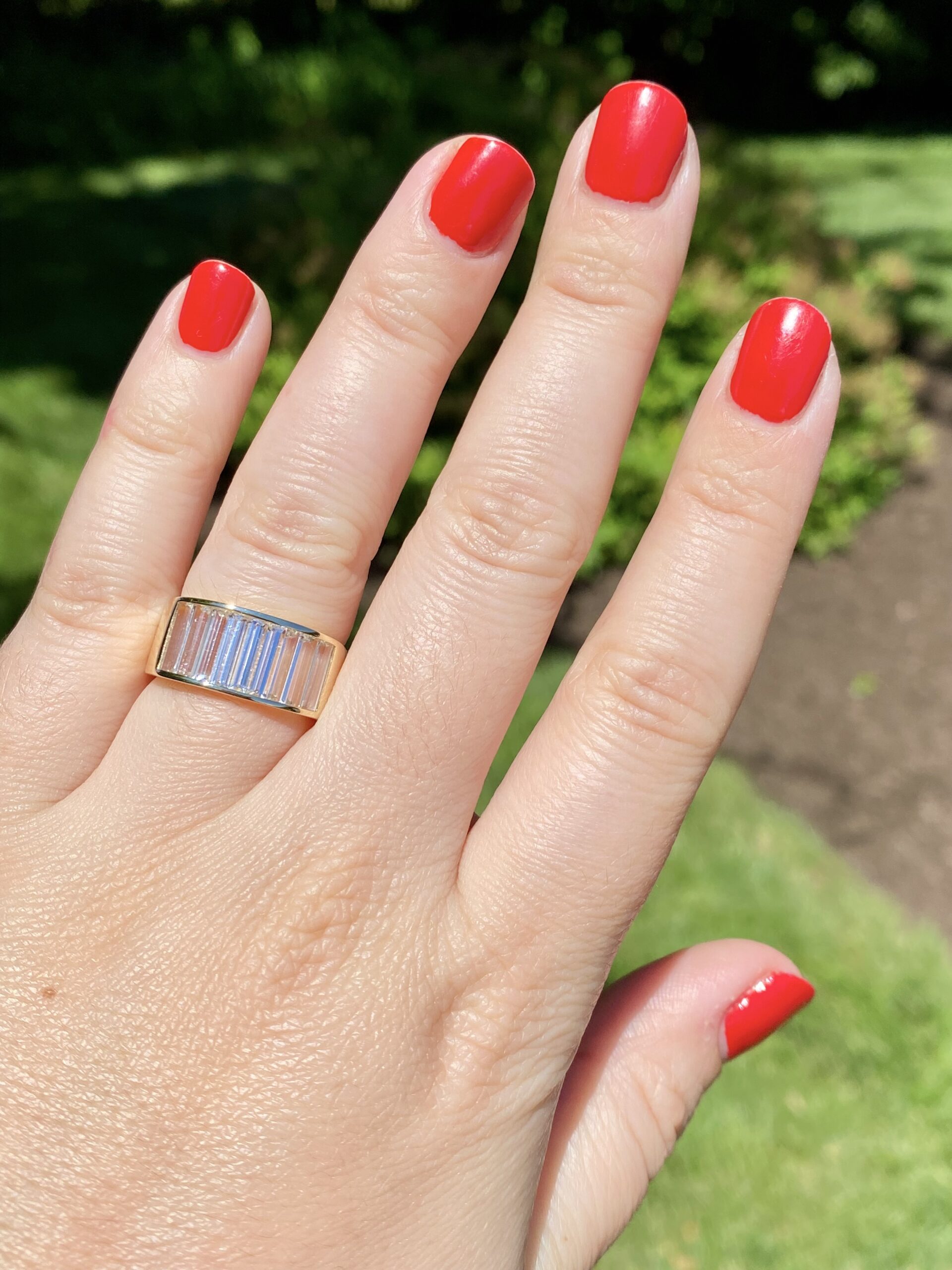 Large Baguette Stacker Band with White Topaz - Image 2