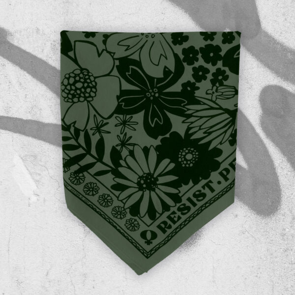 ‘Resist Bandana’ 100% Cotton Bandana – pine green