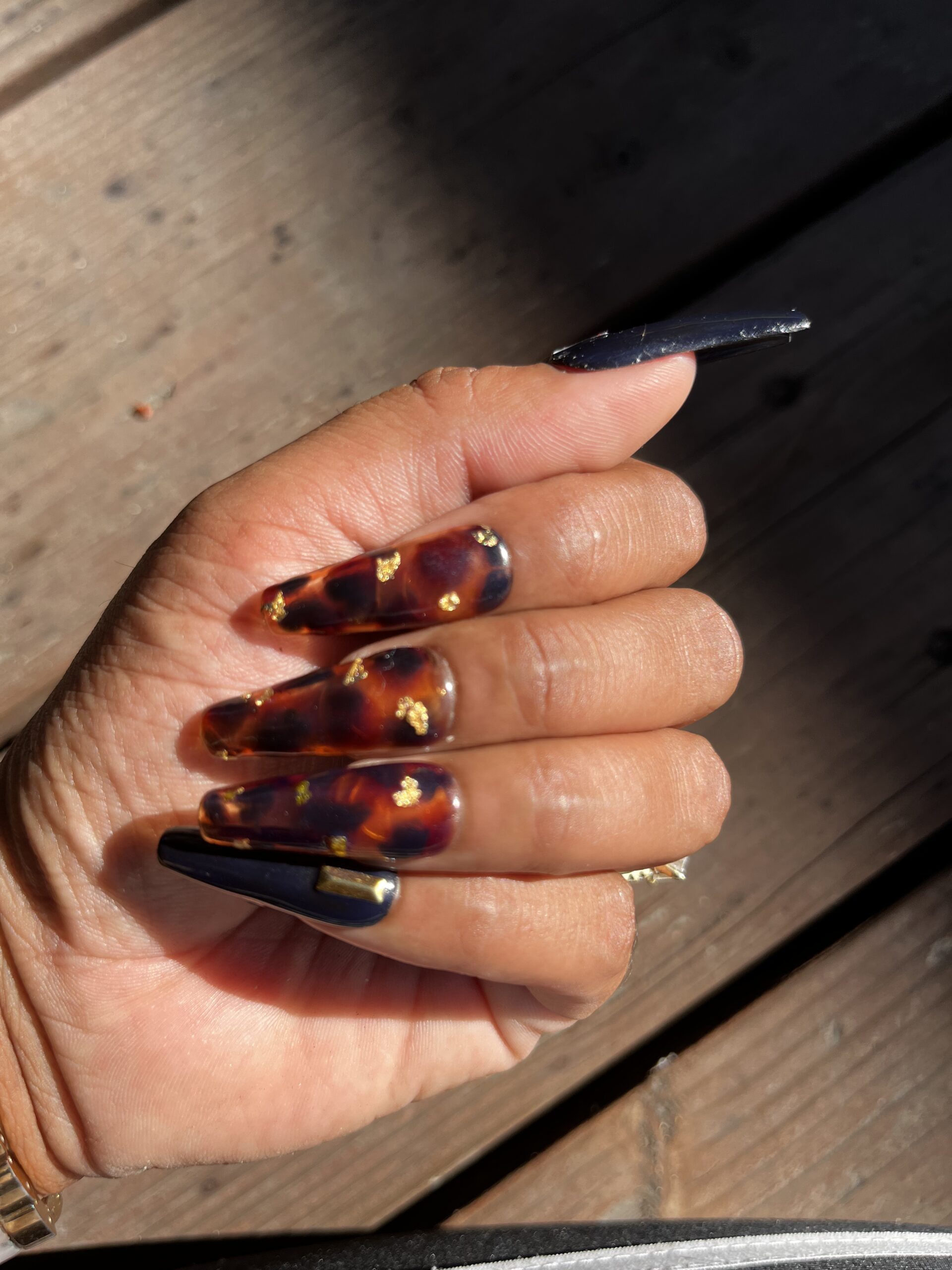 Hot Tortie - Tortoiseshell and Black False Press-On Nail Extensions 10pcs - Image 2