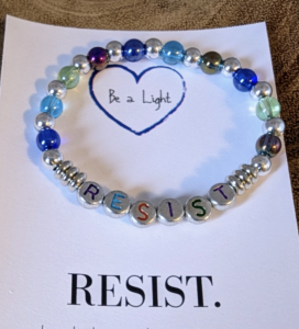 Resist Stretch Bracelet, glass beads, colorful