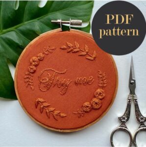 Try me monochrome embroidery // PDF Pattern Download 4" Hoop
