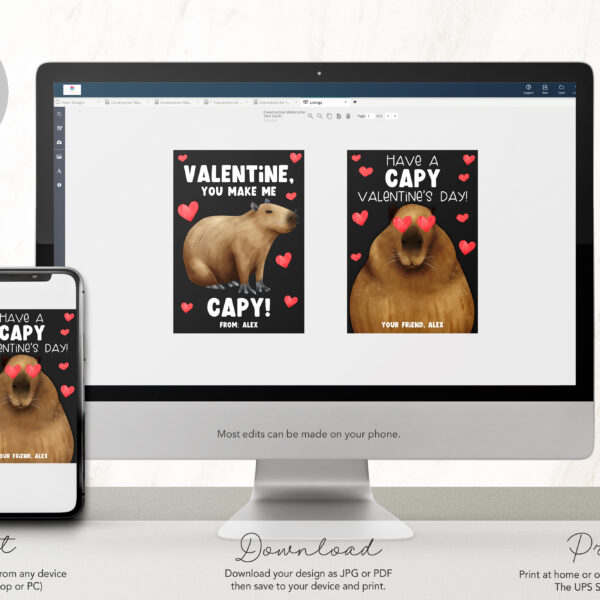Capybara Valentine – EDITABLE TEMPLATE