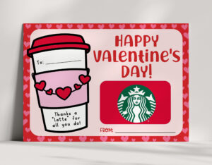Valentine Gift Printable - Coffee Gift Card Holder - INSTANT DOWNLOAD