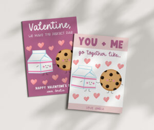 Milk and Cookie Valentine Card - EDITABLE TEMPLATE