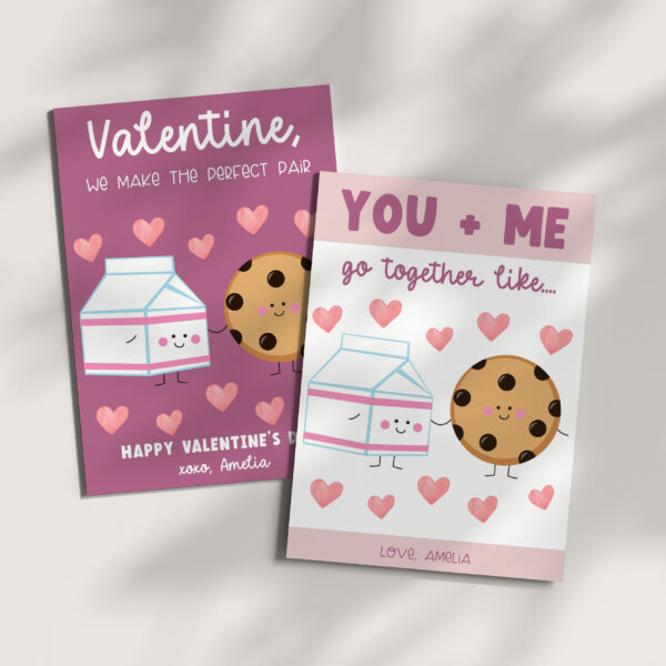 Milk and Cookie Valentine Card – EDITABLE TEMPLATE