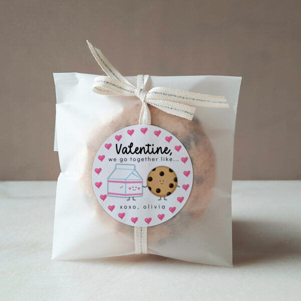 Milk and Cookie Valentine Labels – EDITABLE TEMPLATE