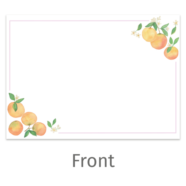 Watercolor Clementine Flat Notecard Stationery Set
