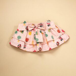 Organic Cotton Two Tier "Produce" Skirt with Bow