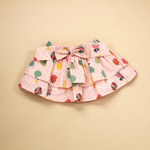 Organic Cotton Two Tier “Produce” Skirt with Bow