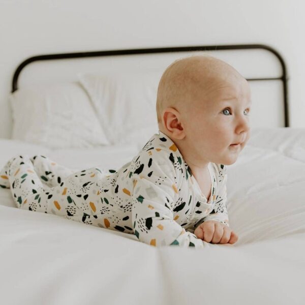 Organic Cotton Bloom Zipper Footie Pajamas