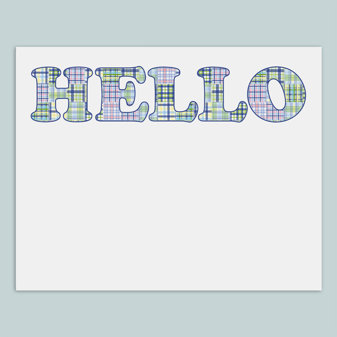 Madras Plaid Note Cards | Boxed Stationery | Set of 12 - Image 5