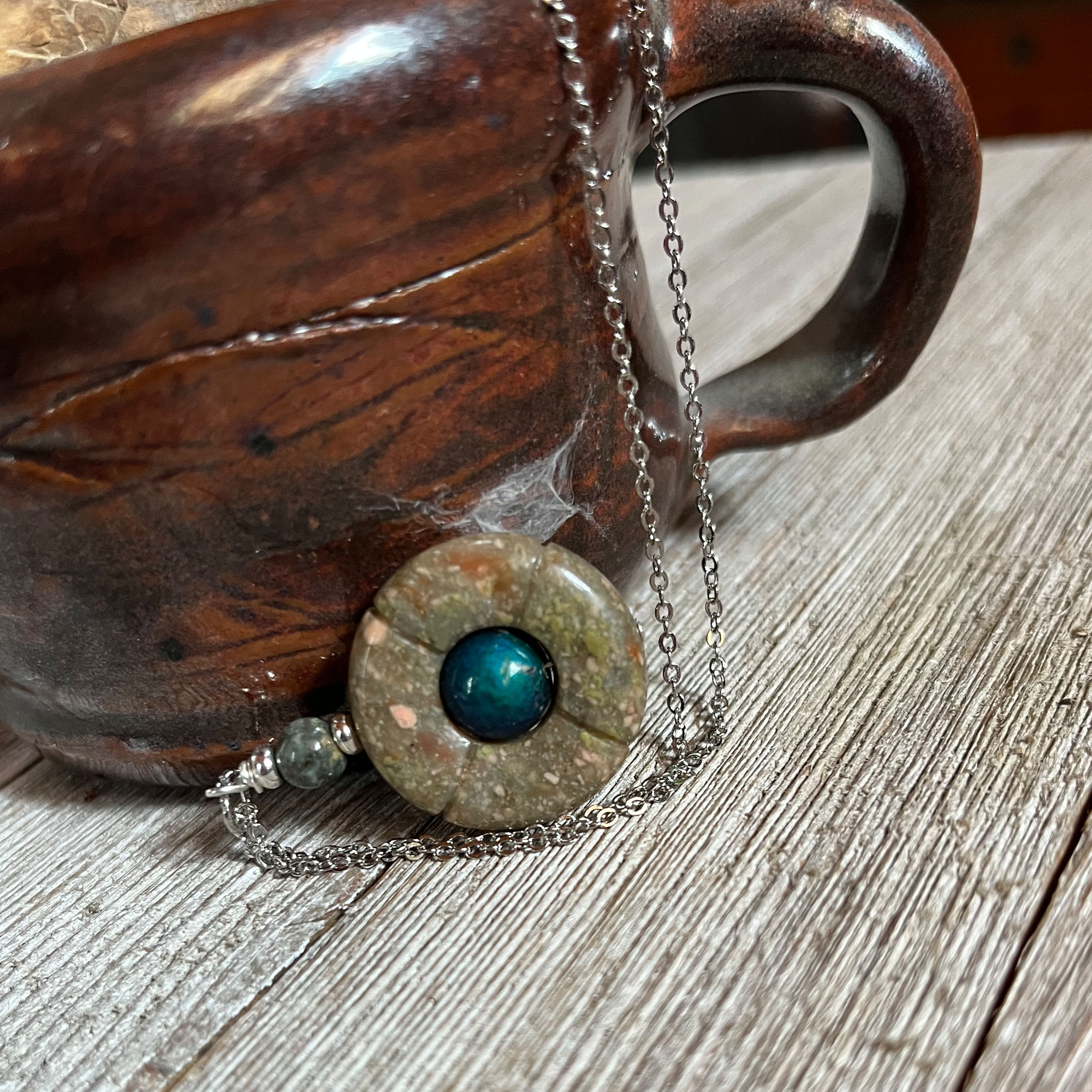 jasper necklace gift with color change center