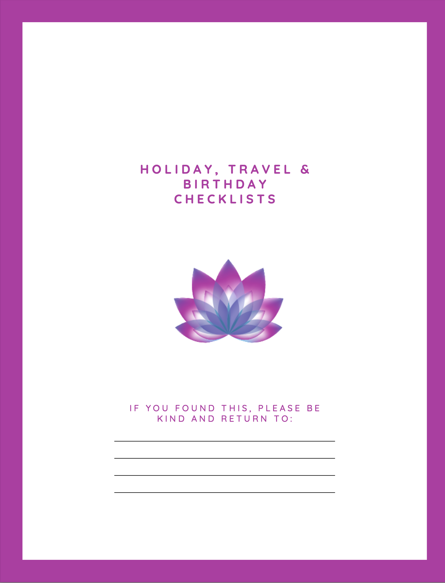 Checklist Planner Cover