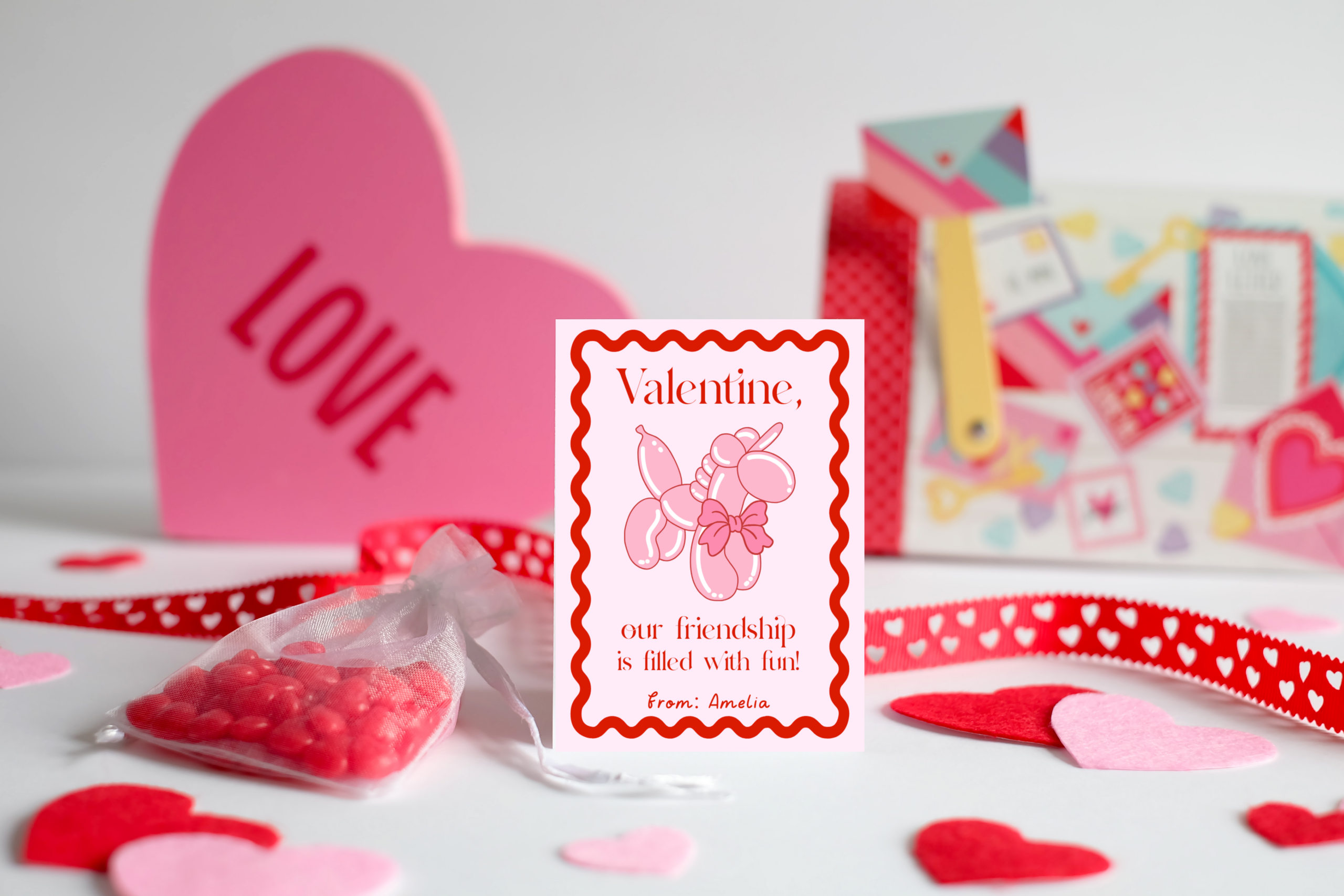 Coquette Valentine Cards - EDITABLE TEMPLATE - Image 3