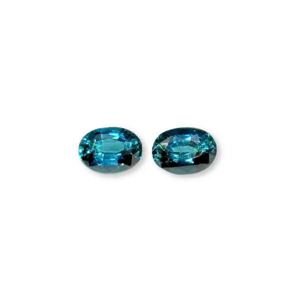 Indicolite Tourmaline – Pair of Faceted Ovals