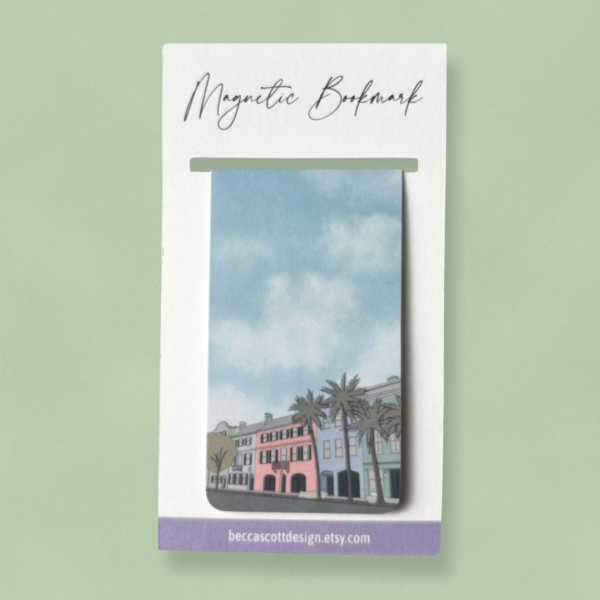 Rainbow Row Charleston Magnetic Bookmark