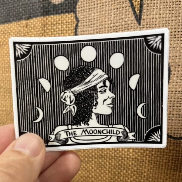 The Moonchild Sticker – weatherproof adhesive, UV protective laminate